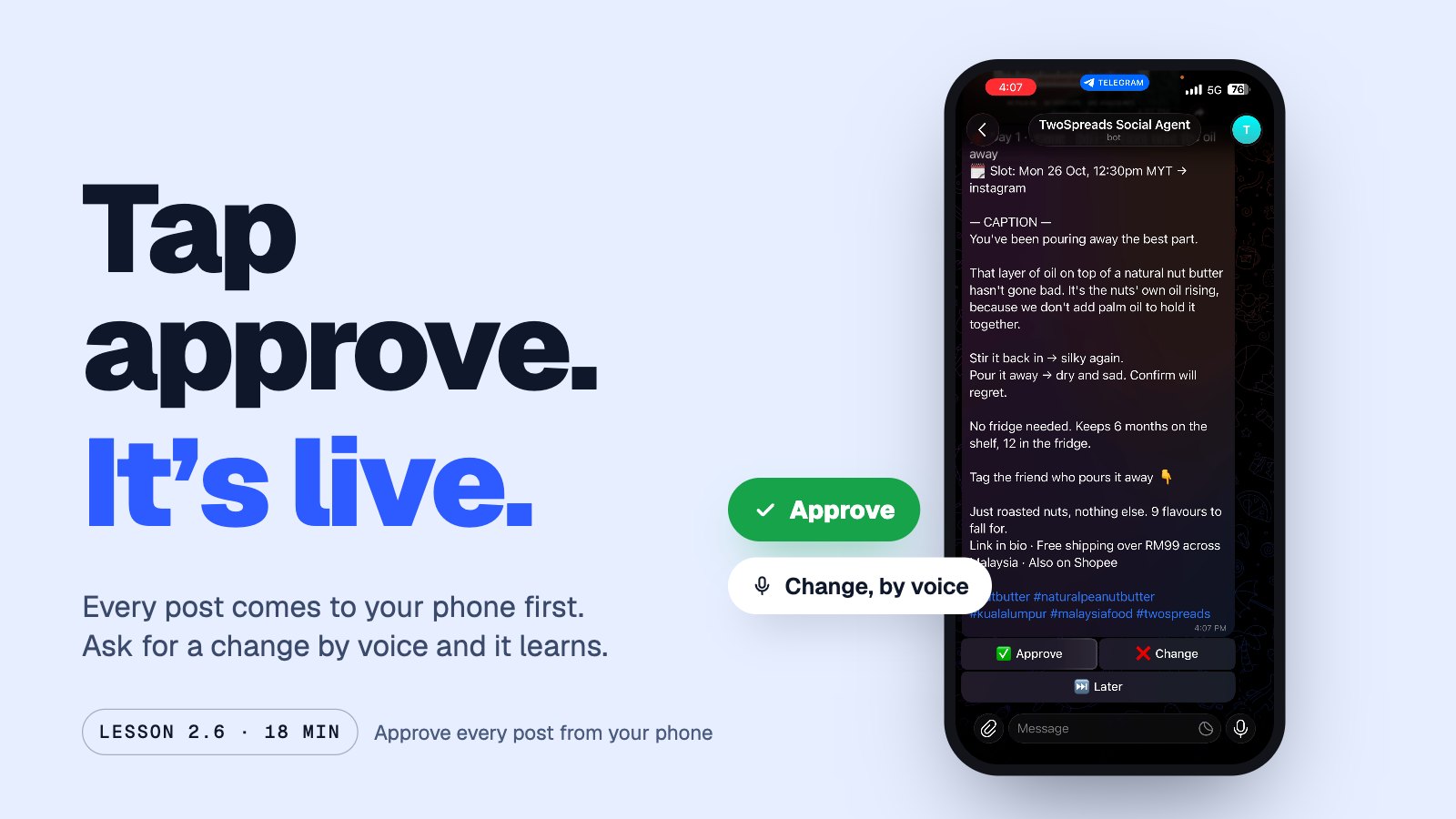 Lesson 2.6: Approve every post from your phone